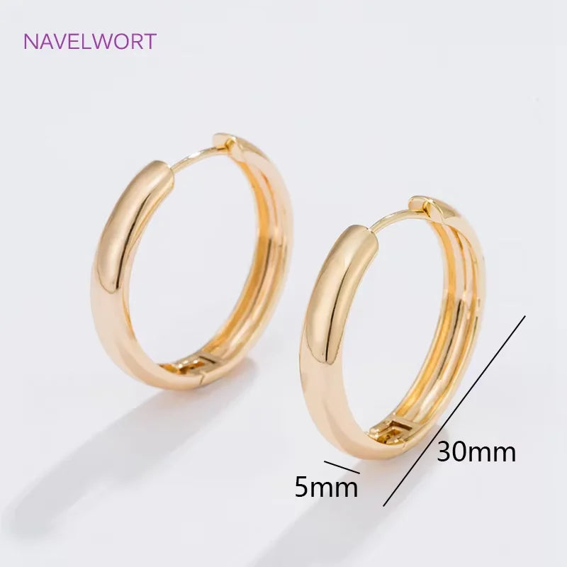 6 Sizes Gold Plated Circle Hoop Earrings Female Gift,High Quality Simple Round Earrings For Women Fashion Jewelry