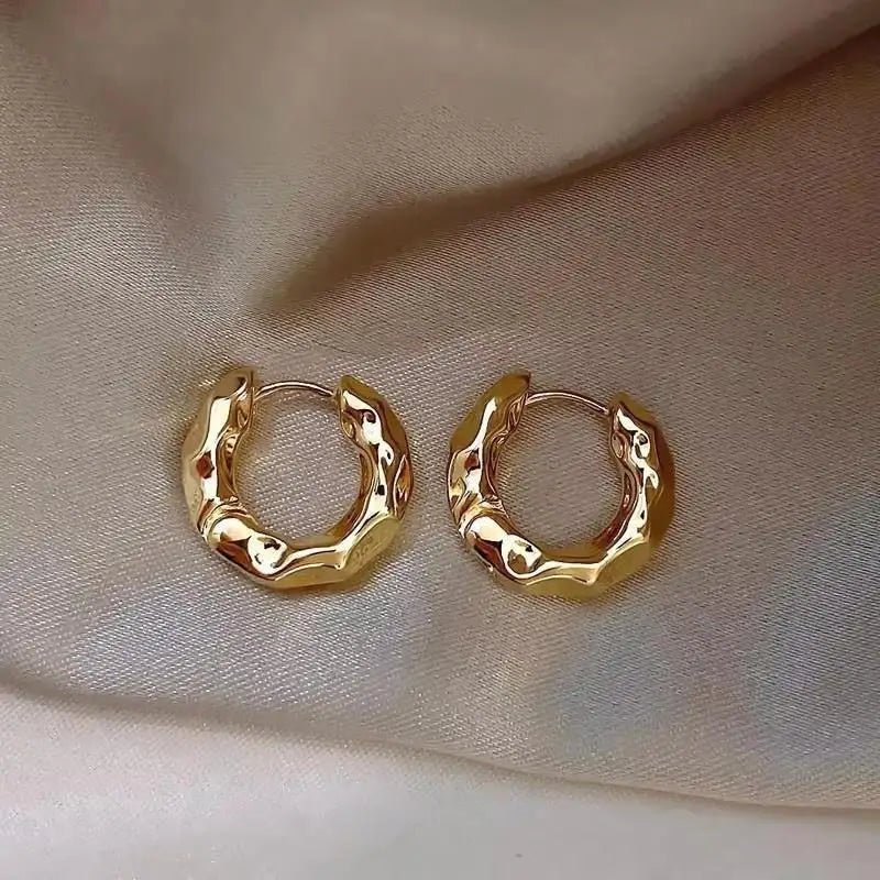18k Gold Plated Stainless Steel Hoop Earrings