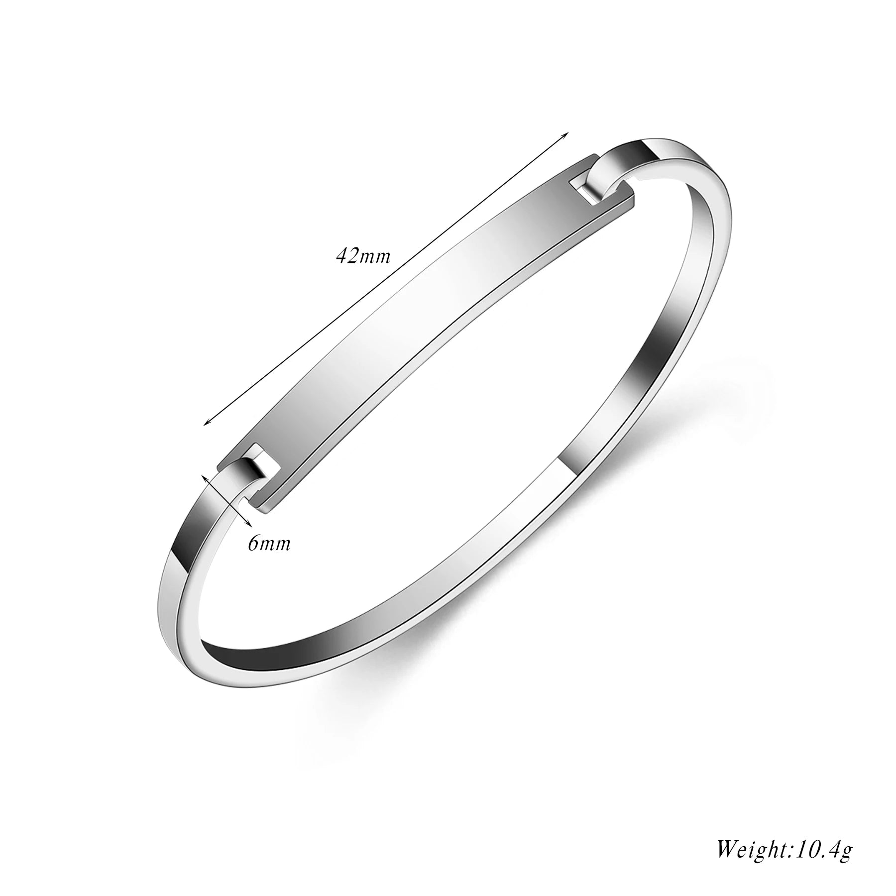 Personalized Stainless Steel Bangle Unique Square Buckle Opening Women's Bracelet Custom Logo Text Bracelet Jewelry Gift