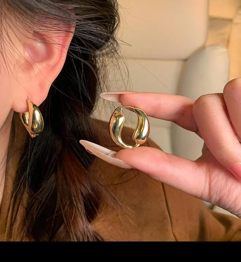 18k Gold Plated Stainless Steel Hoop Earrings