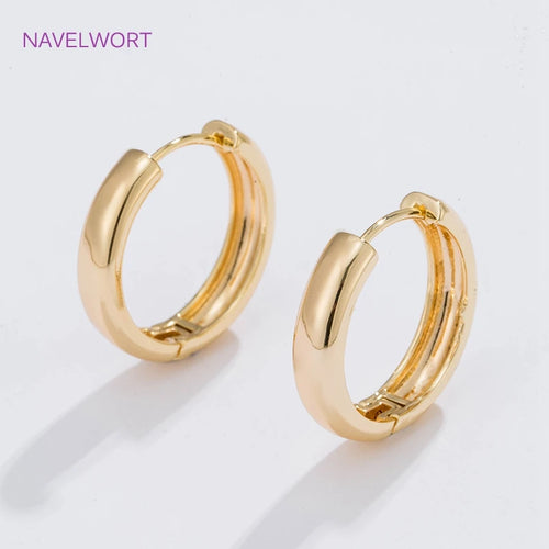 6 Sizes Gold Plated Circle Hoop Earrings Female Gift,High Quality Simple Round Earrings For Women Fashion Jewelry
