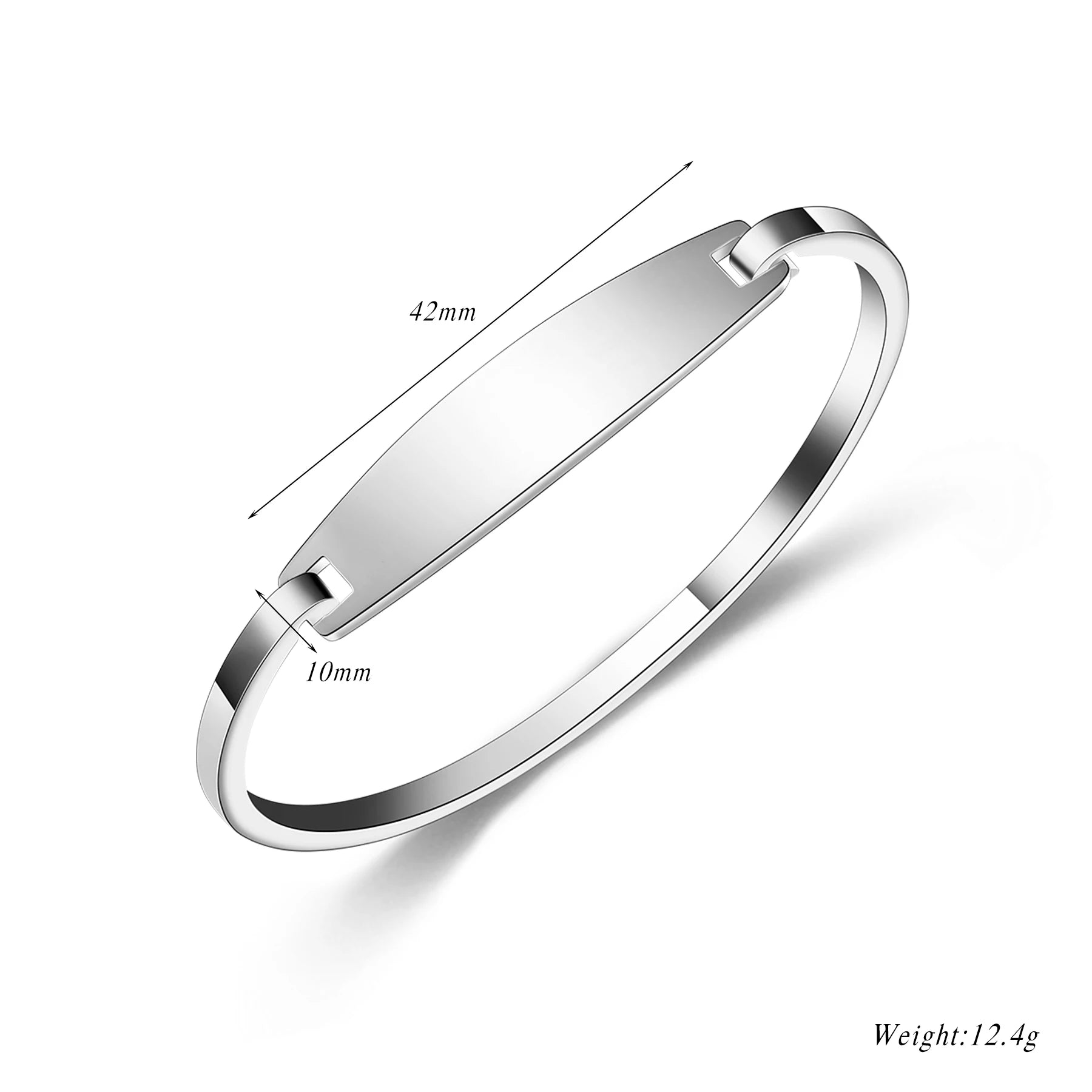 Personalized Stainless Steel Bangle Unique Square Buckle Opening Women's Bracelet Custom Logo Text Bracelet Jewelry Gift