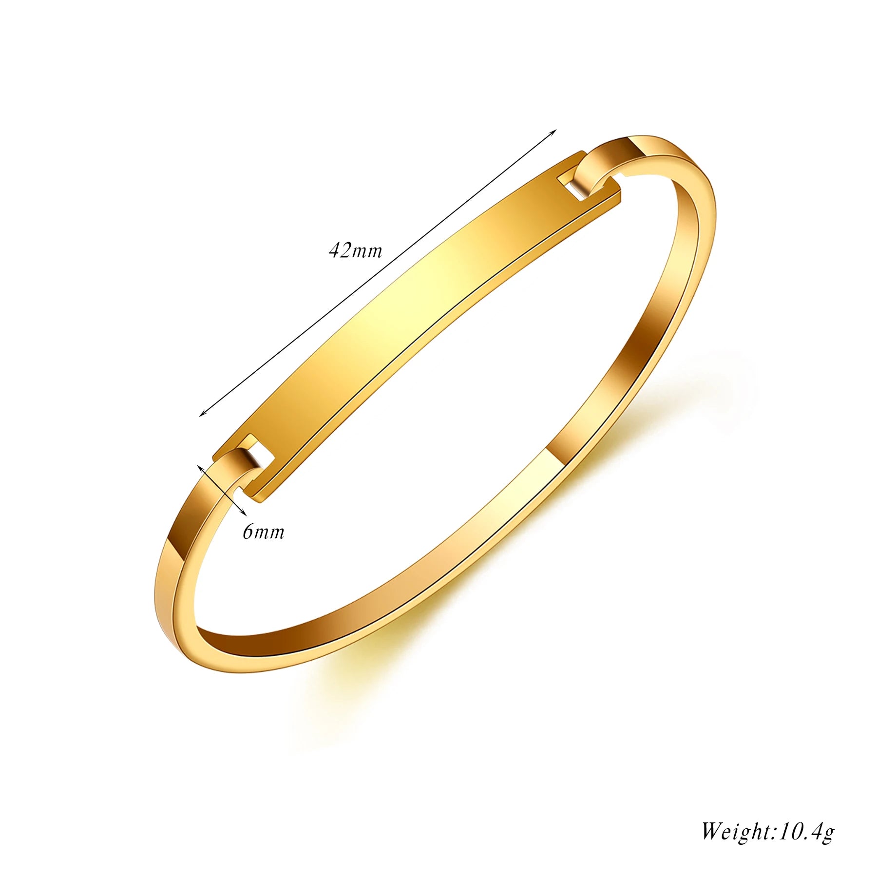 Personalized Stainless Steel Bangle Unique Square Buckle Opening Women's Bracelet Custom Logo Text Bracelet Jewelry Gift