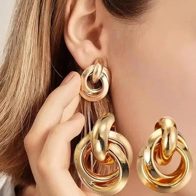 18k Gold Plated Stainless Steel Hoop Earrings