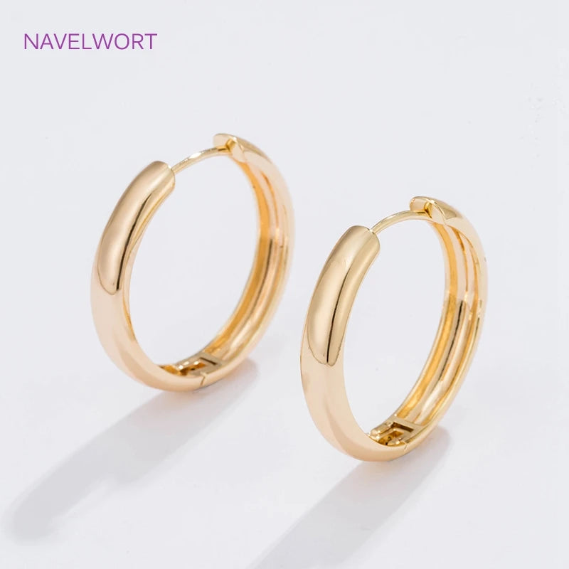 6 Sizes Gold Plated Circle Hoop Earrings Female Gift,High Quality Simple Round Earrings For Women Fashion Jewelry