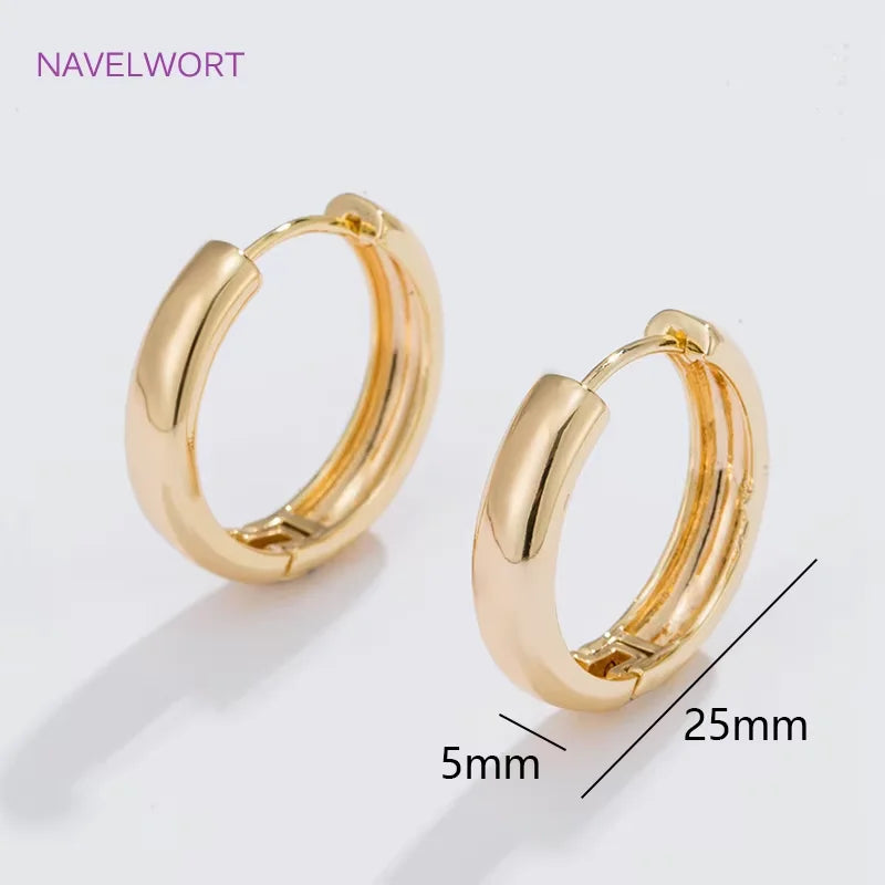 6 Sizes Gold Plated Circle Hoop Earrings Female Gift,High Quality Simple Round Earrings For Women Fashion Jewelry