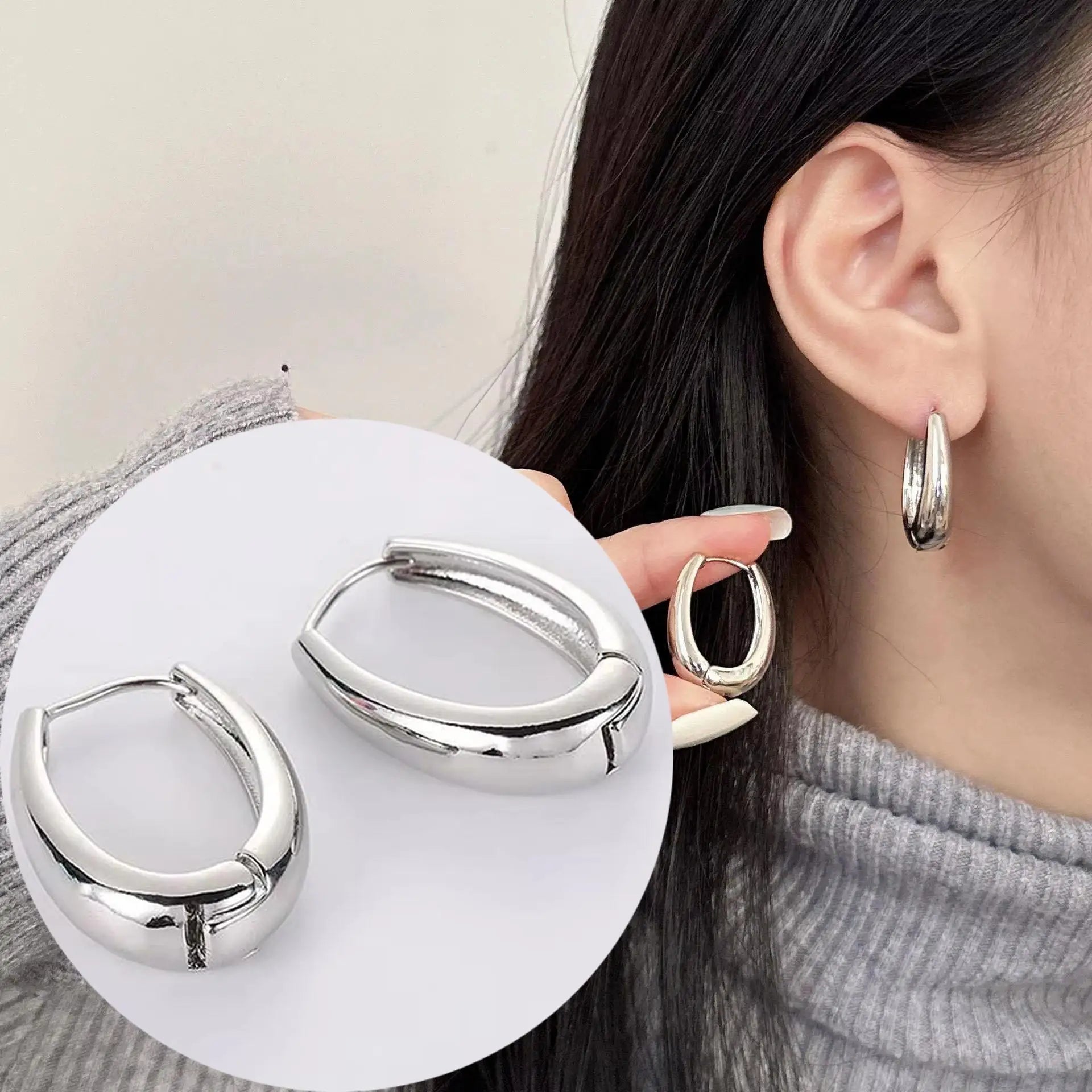 18k Gold Plated Stainless Steel Hoop Earrings