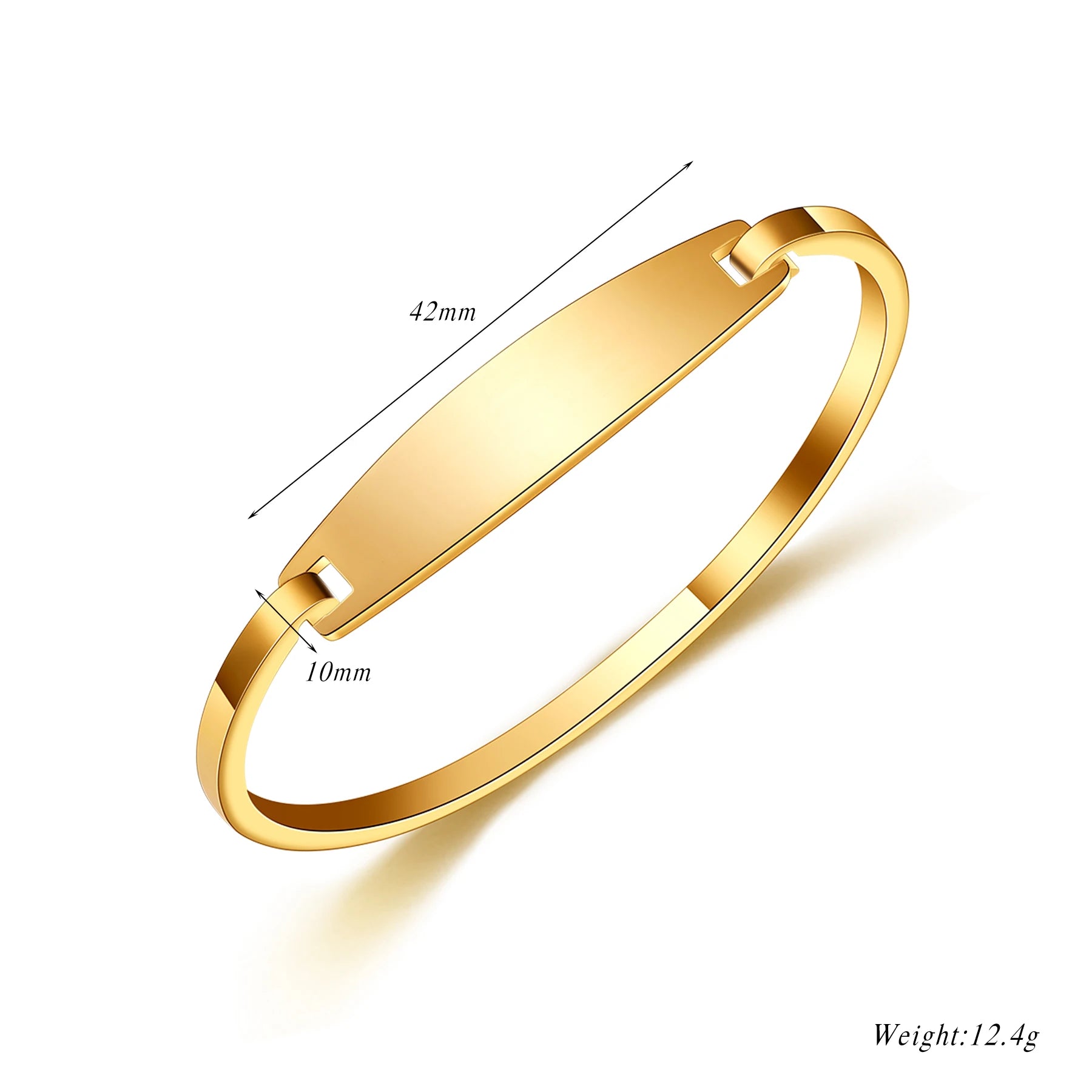 Personalized Stainless Steel Bangle Unique Square Buckle Opening Women's Bracelet Custom Logo Text Bracelet Jewelry Gift