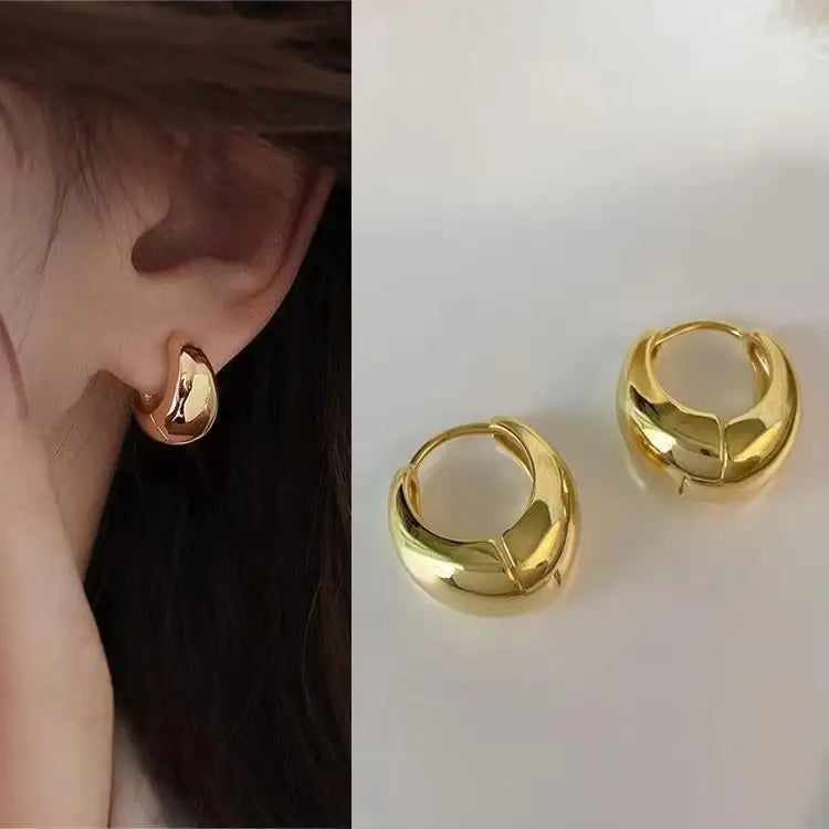 18k Gold Plated Stainless Steel Hoop Earrings