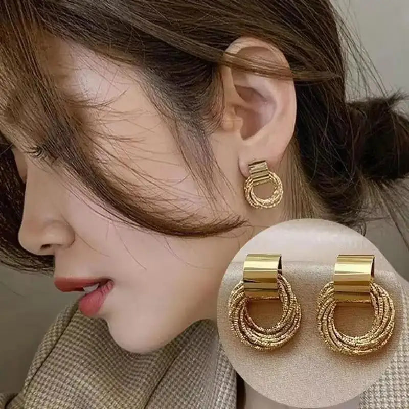 18k Gold Plated Stainless Steel Hoop Earrings